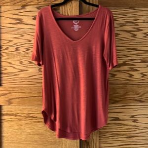 Maurices Long 24/7 Coral Tee Shirt, Medium